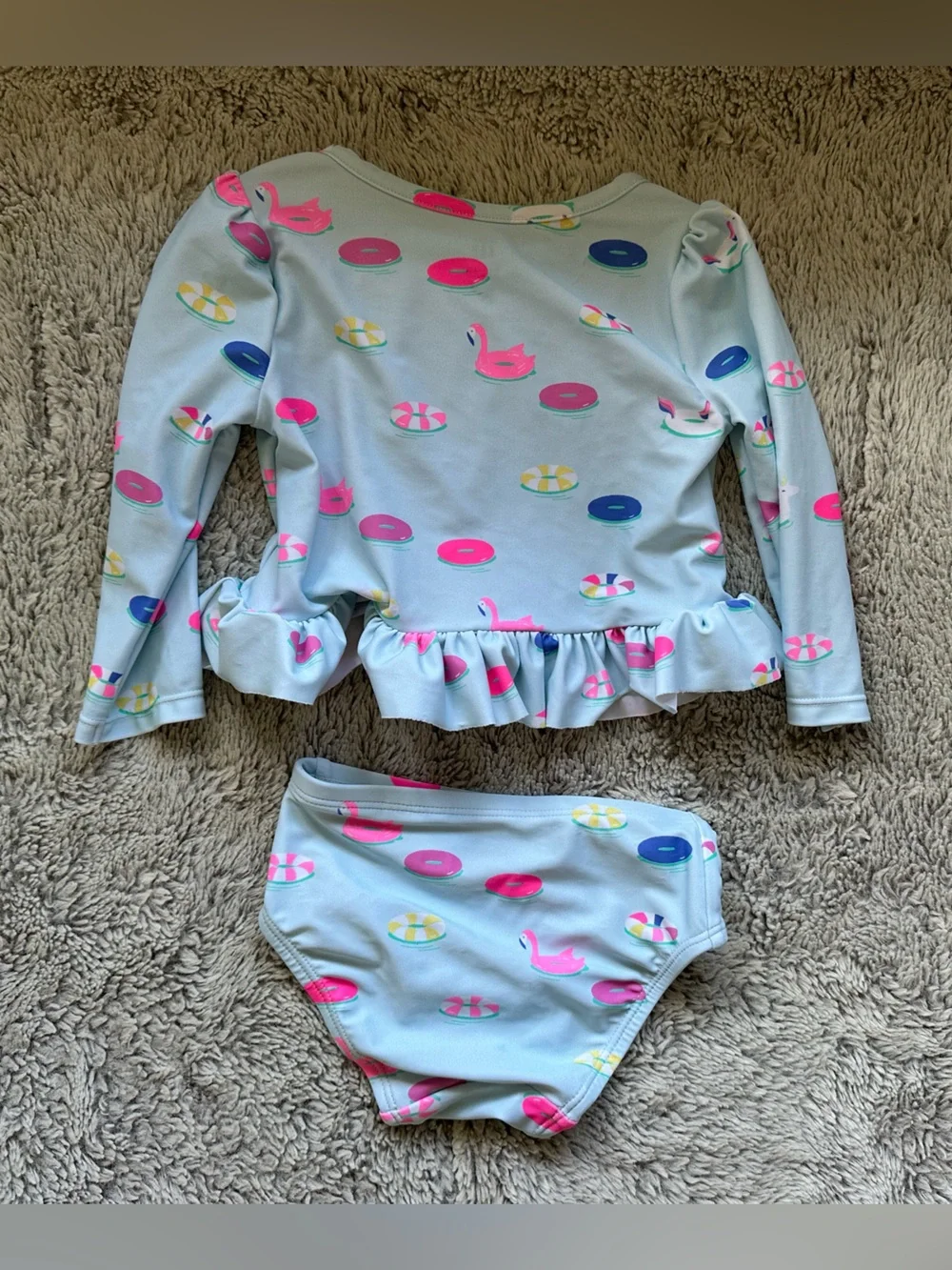 Baby GAP | Light Blue Ruffle Long-Sleeve Bathing Suit, Size 6-12 Mo ✨
